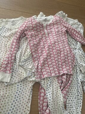 Roller Rabbit Pink and White Elephant Kids Pajama Set